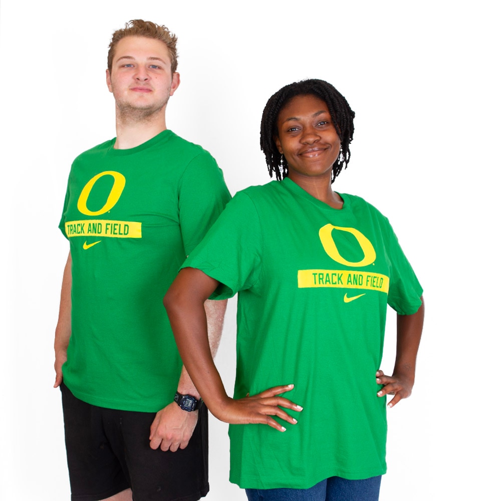 Classic Oregon O, Nike, Green, Crew Neck, Cotton, Men, Unisex, Track & Field, Basic, T-Shirt, 906444